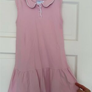 Pink Sleeveless Dress with White Trim